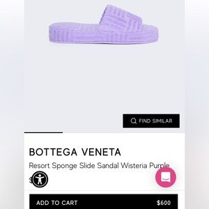Bottega Veneta Resort Sponge Slide Sandal! Never been worn! Color is Wisteria!